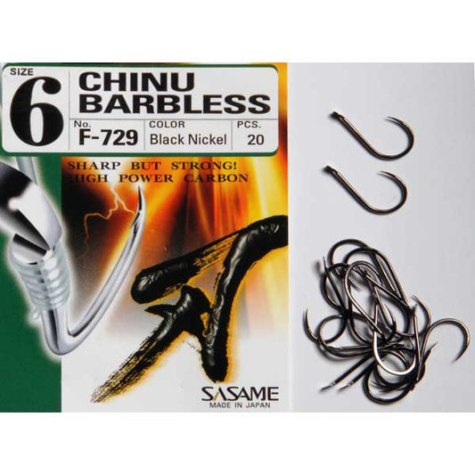Sasame F-729 Chinu Barbless Black Nickel NS