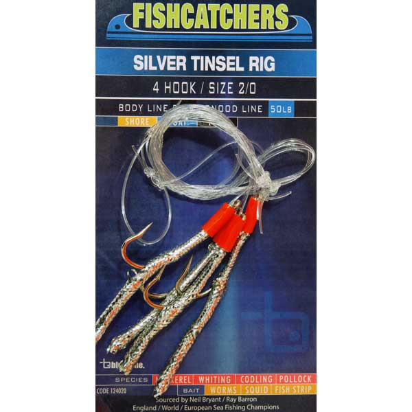 Fishcatcher 4 Hook Silver Tinsel Rig 2/0